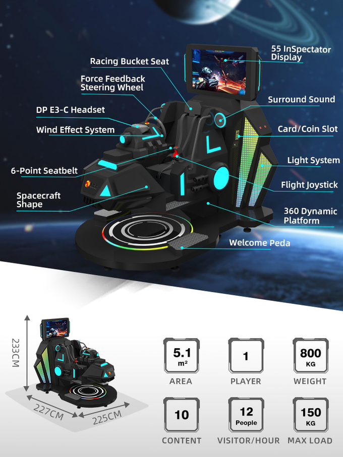 Interaktiver VR-Shooting 360 Grad Flug VR Rennsimulator Cockpit Star Warship 1